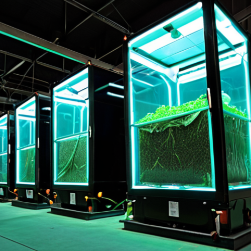 **Prompt:** A clean, modern indoor facility bustling with activity, showcasing Black Soldier Fly Larvae (BSFL) diligently processing organic waste. Visible elements include large transparent containers of larvae transforming food scraps, with futuristic pipes leading to outputs of green energy (e.g., glowing energy spheres, bioluminescent power lines). Emphasize the high-efficiency and innovative aspect of insects as "waste alchemists" converting trash into valuable resources, with a clean, almost sterile environment.
    *   **Focus:** Waste-to-Energy Transformation, BSFL, Efficiency