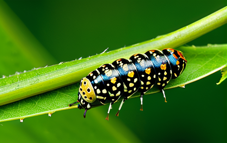 A stunning macro photograph capturing the miraculous insect life cycle. Focus on a cluster of tiny, camouflaged insect eggs meticulously laid on a vibrant green leaf. Adjacent, a detailed caterpillar (larva) with distinct markings, actively munching on another leaf. Lastly, a serene chrysalis (pupa) delicately suspended from a thin twig, showing its intricate structure. The background is a soft-focus, lush natural garden. Emphasize intricate details, natural light, and a scientific illustration aesthetic. safe for work, appropriate content, fully clothed, family-friendly, perfect insect anatomy, correct proportions, well-formed features, natural pose, professional photography, high quality.