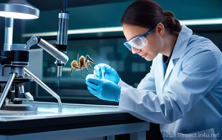 곤충 독 특징 및 활용법 - A close-up, realistic shot of a honeybee delicately perched on a vibrant, blooming flower, its fuzzy...